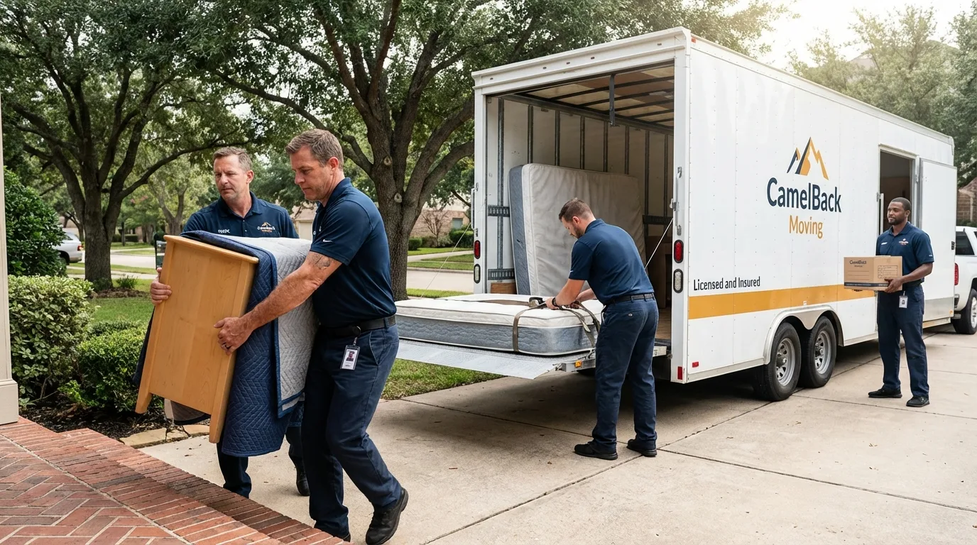 Crew loading residential truck for cross-state move from Columbia, KY